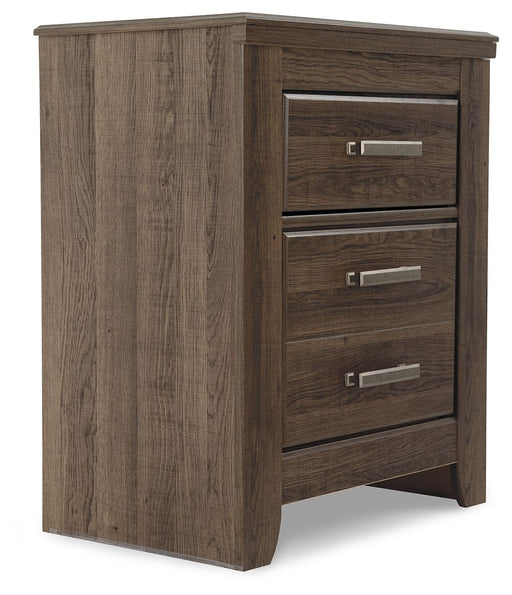 Juararo - Dark Brown - Two Drawer Night Stand - Premium Accent Nightstands from Signature Design by Ashley® - Just $248! Shop now at Furniture Wholesale Plus  We are the best furniture store in Nashville, Hendersonville, Goodlettsville, Madison, Antioch, Mount Juliet, Lebanon, Gallatin, Springfield, Murfreesboro, Franklin, Brentwood