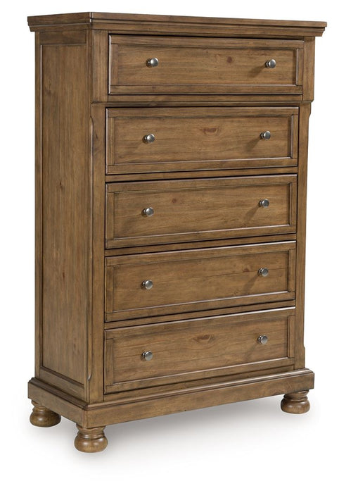 Feddinger - Five Drawer Chest - Medium Brown – Accent Chests by Signature Design by Ashley® at Furniture Wholesale Plus , Nashville furniture store