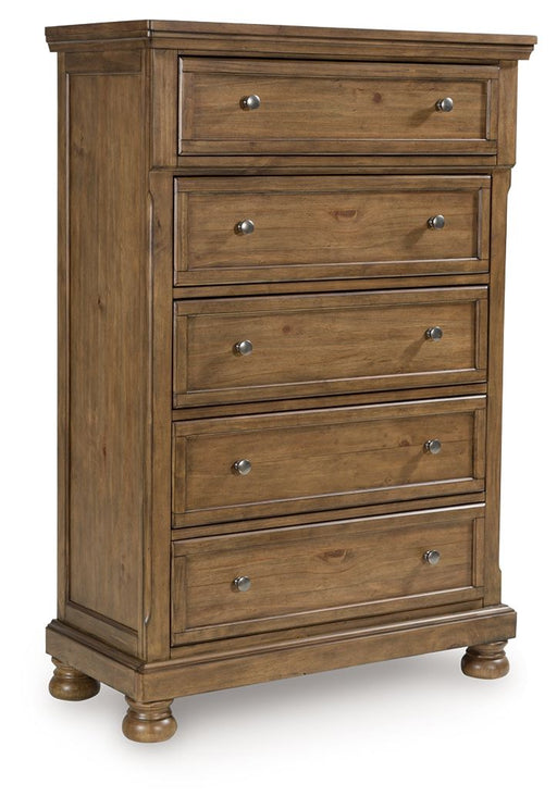 Feddinger - Five Drawer Chest - Medium Brown – Accent Chests by Signature Design by Ashley® at Furniture Wholesale Plus , Nashville furniture store