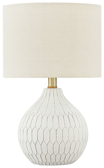 Wardmont - Ceramic Table Lamp  - White – Table Lamps by Signature Design by Ashley® at Furniture Wholesale Plus , Nashville furniture store