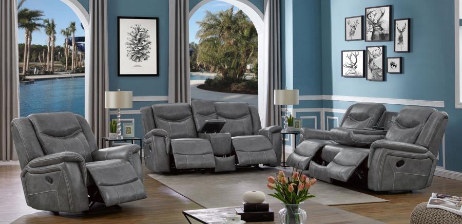 Conrad - Upholstered Padded Arm Motion Sofa Set – Reclining Sofas & Loveseats by CoasterEveryday at Furniture Wholesale Plus , Nashville furniture store