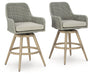 Seton Creek - Barstool With Cushion (Set of 2) - Beige / Gray – Stool Sets by Signature Design by Ashley® at Furniture Wholesale Plus , Nashville furniture store