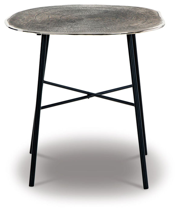 Laverford - Round End Table - Chrome / Black – End Tables by Signature Design by Ashley® at Furniture Wholesale Plus , Nashville furniture store