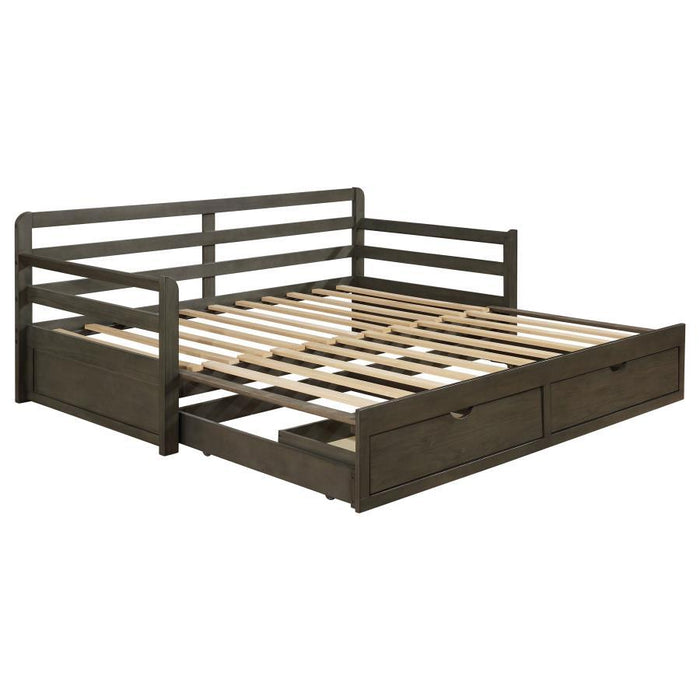 Sorrento - 2-Drawer Twin Long Daybed With Extension Trundle - Gray – Daybeds by CoasterEssence at Furniture Wholesale Plus , Nashville furniture store