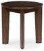 Korestone 2 - Round End Table - Dark Brown – End Tables by Signature Design by Ashley® at Furniture Wholesale Plus , Nashville furniture store
