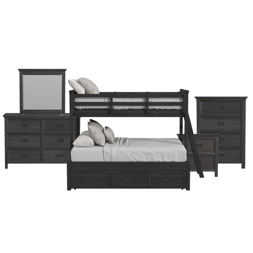 Hampton Kids - Bunk With Ladder And Trundle Bedroom Set – 3 Piece Bedroom Sets by Elements International at Furniture Wholesale Plus , Nashville furniture store