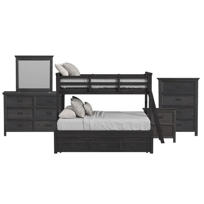 Hampton Kids - Bunk With Ladder And Trundle Bedroom Set – 3 Piece Bedroom Sets by Elements International at Furniture Wholesale Plus , Nashville furniture store