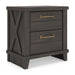 Vonitta Bay - Two Drawer Night Stand - Dark Brown – Nightstands w/ Charging Stations by Signature Design by Ashley® at Furniture Wholesale Plus , Nashville furniture store