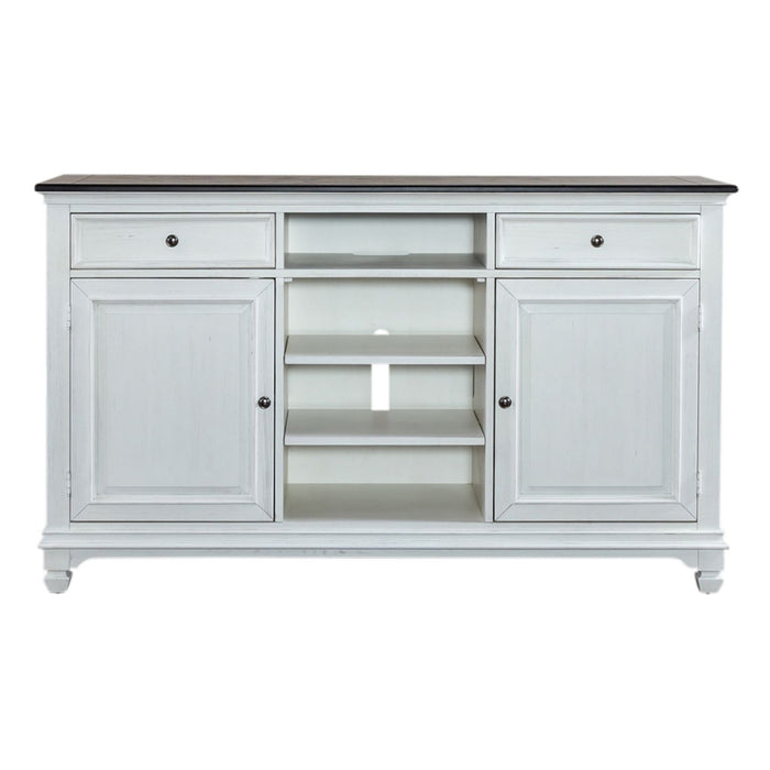 Allyson Park - 68" Highboy TV Console - Wirebrushed White / Charcoal – TV Stands by Liberty Furniture at Furniture Wholesale Plus , Nashville furniture store