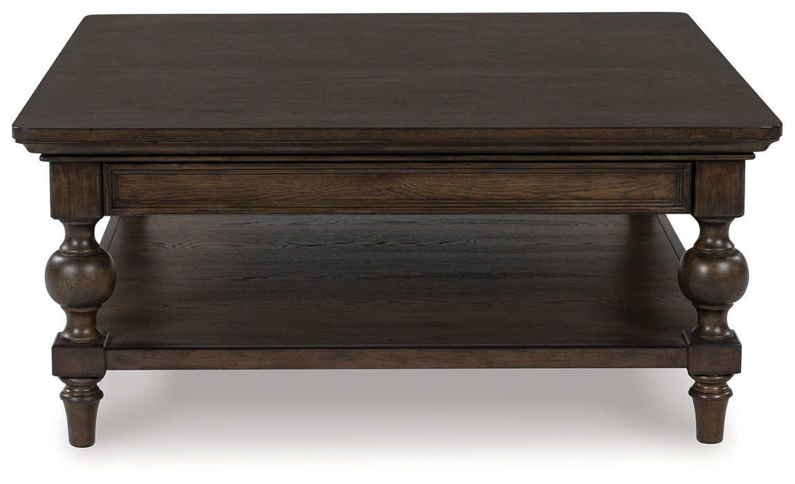 Veramond - Square Cocktail Table - Dark Brown – Cocktail Tables by Signature Design by Ashley® at Furniture Wholesale Plus , Nashville furniture store