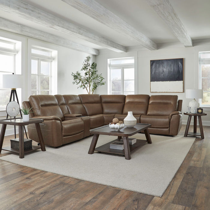 Collins - 6 Piece Sectional - York Chestnut – Reclining Sectionals by Liberty Furniture at Furniture Wholesale Plus , Nashville furniture store