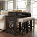 Heatherbrook - 4 Piece Console Set (1 Console 3 Stools) - Charcoal & Ash – 4 Piece Dining Room Sets by Liberty Furniture at Furniture Wholesale Plus , Nashville furniture store