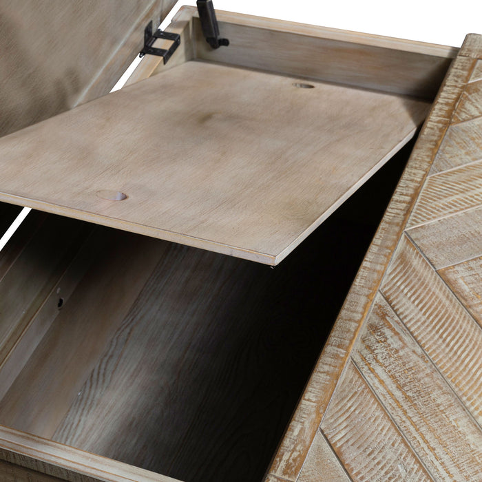 Parkland Falls - Square Lift Top Cocktail Table - Weathered Taupe – Cocktail Tables by Liberty Furniture at Furniture Wholesale Plus , Nashville furniture store