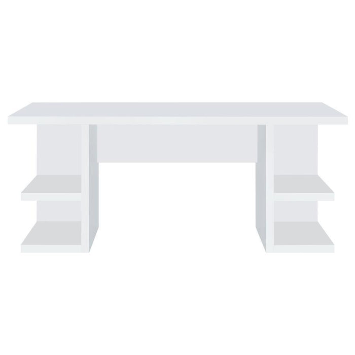 Alice - 4-Shelf Engineered Wood Writing Desk - White - Premium Writing Desks from CoasterEssence - Just $369! Shop now at Furniture Wholesale Plus  We are the best furniture store in Nashville, Hendersonville, Goodlettsville, Madison, Antioch, Mount Juliet, Lebanon, Gallatin, Springfield, Murfreesboro, Franklin, Brentwood