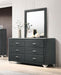 Melody - 6-Drawer Upholstered Dresser With Mirror – Dresser & Mirror by CoasterEveryday at Furniture Wholesale Plus , Nashville furniture store