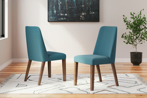 Lyncott - Dining Uph Side Chair (Set of 2) - Blue / Brown – Chair Sets by Signature Design by Ashley® at Furniture Wholesale Plus , Nashville furniture store