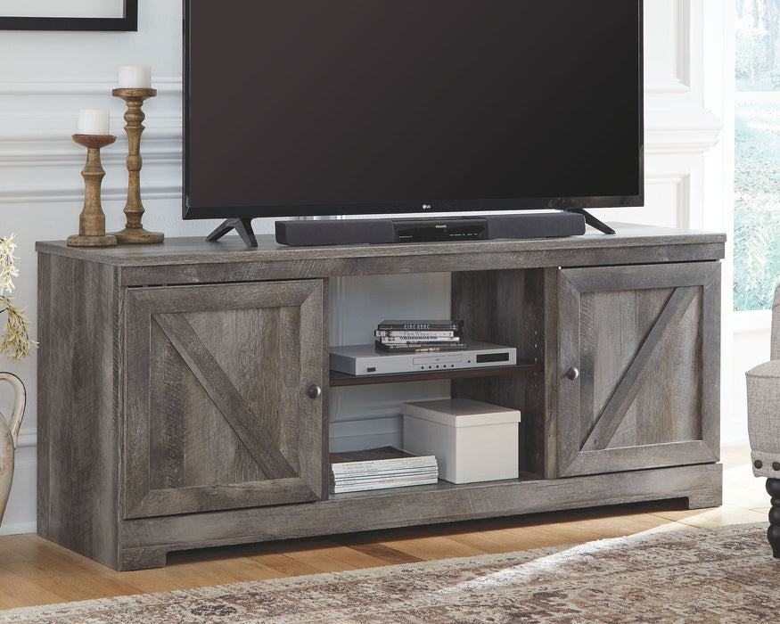 Wynnlow - 63" TV Stand With Glass/Stone Fireplace Insert - Gray – Fireplace TV Stands by Signature Design by Ashley® at Furniture Wholesale Plus , Nashville furniture store
