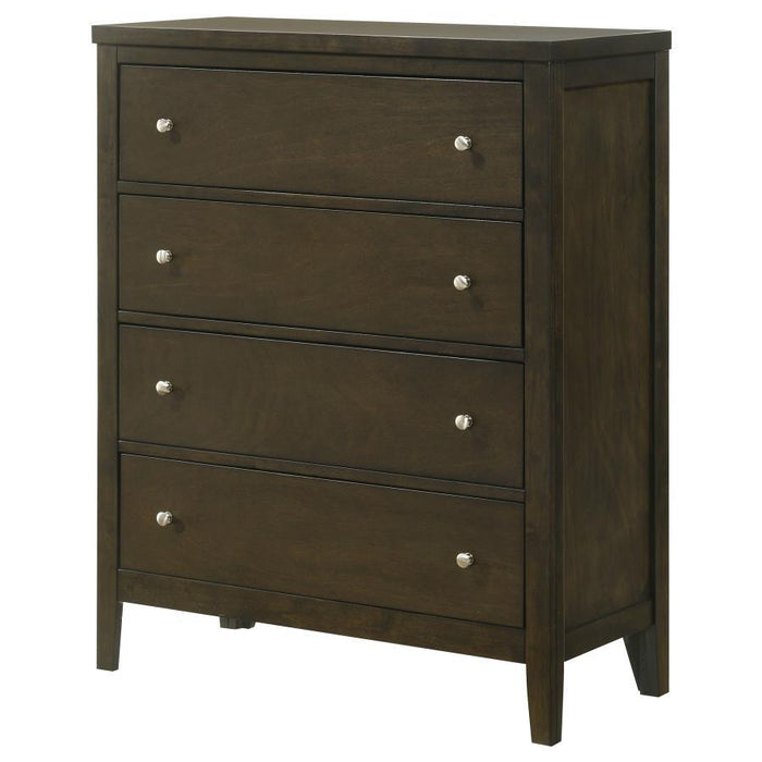 Wilkes - 4-Drawer Chest Of Drawers - Dark Cocoa – Accent Chests by Coaster Fine Furniture at Furniture Wholesale Plus , Nashville furniture store