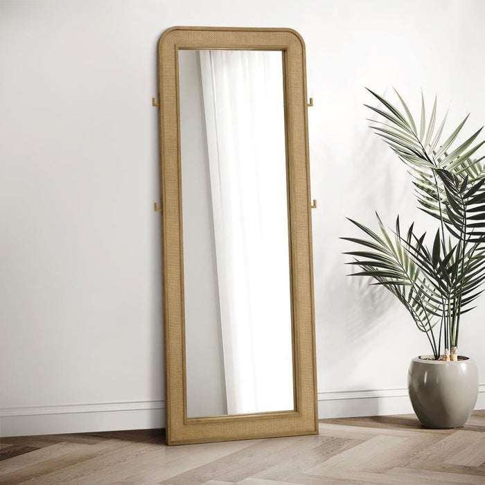 Arini - Cane Weave Full Length Standing Floor Mirror – Floor Mirrors by Coaster Fine Furniture at Furniture Wholesale Plus , Nashville furniture store