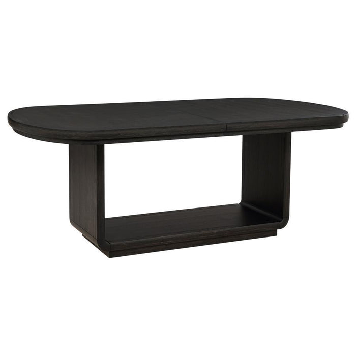 Leandro - 78" Extension Dining Room Table - Burnished Black – Dining Tables with Extensions by Coaster Fine Furniture at Furniture Wholesale Plus , Nashville furniture store