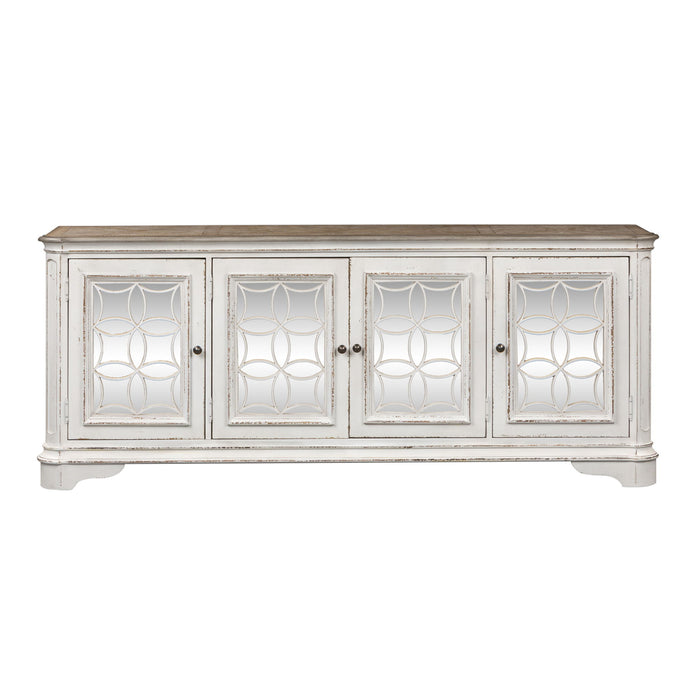 Magnolia Manor - 4 Doors TV Console - Antique White – TV Stands by Liberty Furniture at Furniture Wholesale Plus , Nashville furniture store