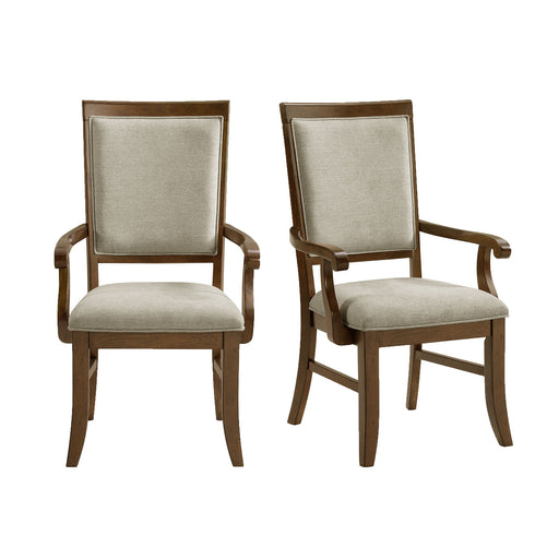 Phillipe - Dining Arm Chair With Fabric (Set of 2) - Cherry And Gray – Chair Sets by Elements International at Furniture Wholesale Plus , Nashville furniture store