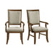 Phillipe - Dining Arm Chair With Fabric (Set of 2) - Cherry And Gray – Chair Sets by Elements International at Furniture Wholesale Plus , Nashville furniture store