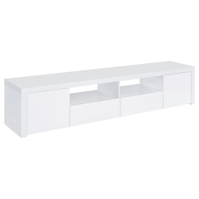Jude - 2 Door Engineered Wood TV Stand - High Gloss White – TV Stands by Coaster Fine Furniture at Furniture Wholesale Plus , Nashville furniture store