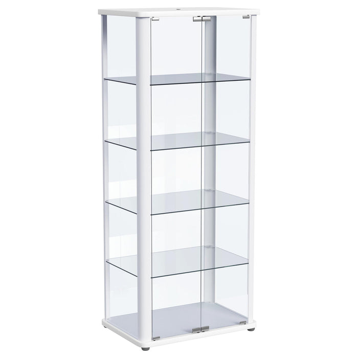 Aero - 5-Shelf Display Curio Cabinet With Led Lighting - Premium Curio Cabinets from Coaster Fine Furniture - Just $369! Shop now at Furniture Wholesale Plus  We are the best furniture store in Nashville, Hendersonville, Goodlettsville, Madison, Antioch, Mount Juliet, Lebanon, Gallatin, Springfield, Murfreesboro, Franklin, Brentwood