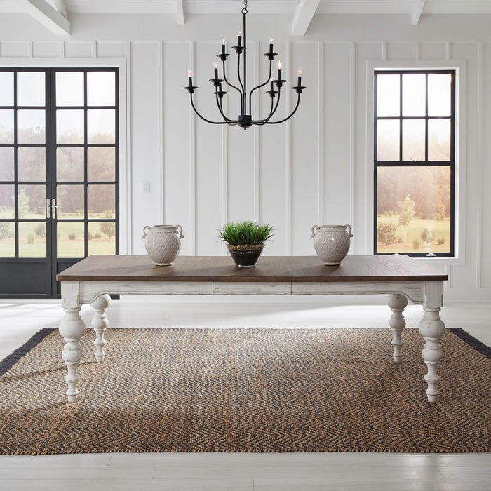 River Place - Rectangular Leg Table - Riverstone White & Tobacco – Dining Tables by Liberty Furniture at Furniture Wholesale Plus , Nashville furniture store
