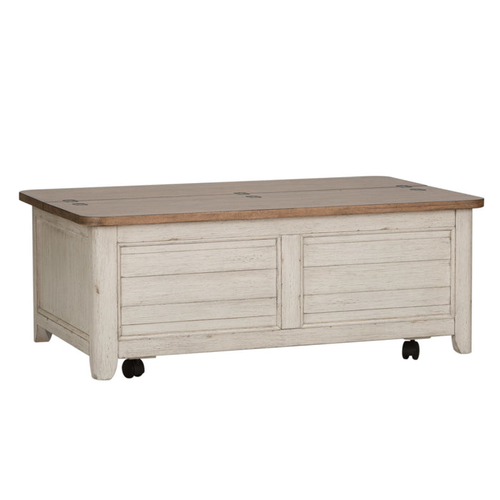 Farmhouse Reimagined - Storage Trunk - Antique White / Chestnut Tops – Storage Trunks by Liberty Furniture at Furniture Wholesale Plus , Nashville furniture store