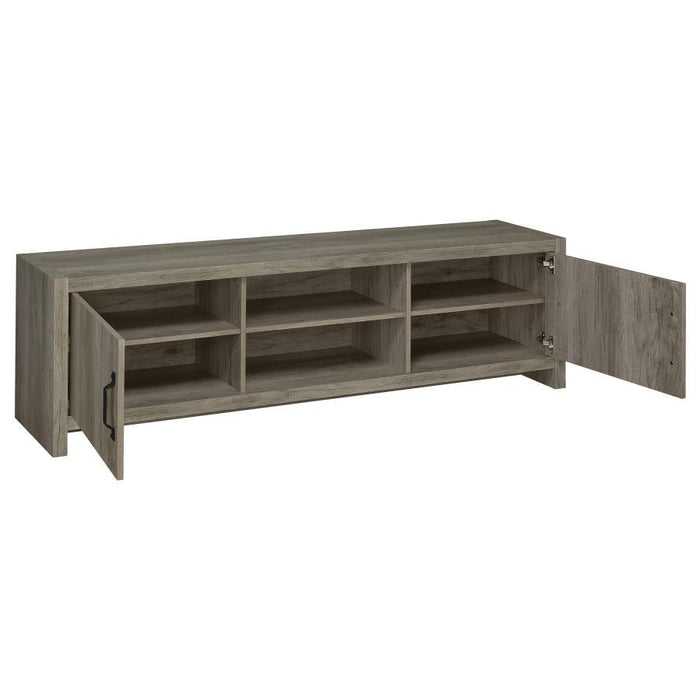 Burke - 2 Door Engineered Wood TV Stand - Gray Driftwood – TV Stands by CoasterEssence at Furniture Wholesale Plus , Nashville furniture store