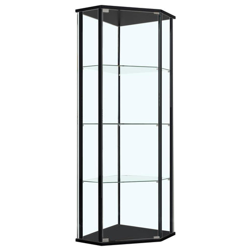 Zenobia - 4-Shelf Curio Cabinet Display Case - Black - Premium Curio Cabinets from CoasterEssence - Just $339! Shop now at Furniture Wholesale Plus  We are the best furniture store in Nashville, Hendersonville, Goodlettsville, Madison, Antioch, Mount Juliet, Lebanon, Gallatin, Springfield, Murfreesboro, Franklin, Brentwood