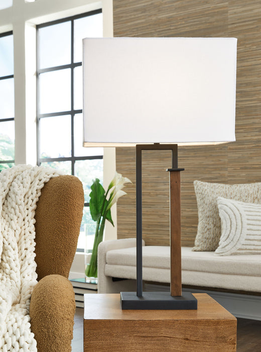 Voslen - Metal Table Lamp (Set of 2) - Black / Brown – Table Lamps by Signature Design by Ashley® at Furniture Wholesale Plus , Nashville furniture store