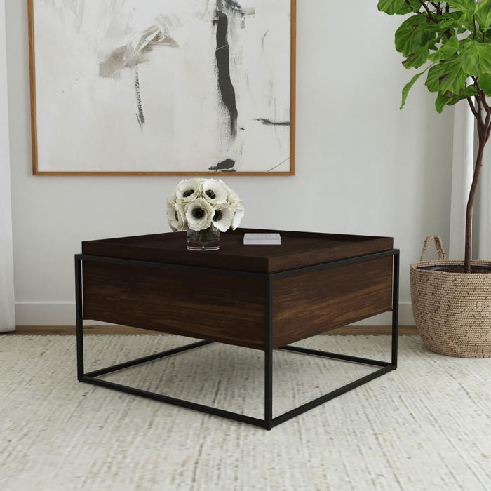Fulton - Square - Mango Wood Coffee Table - Dark Brown – Coffee Tables by Coaster Fine Furniture at Furniture Wholesale Plus , Nashville furniture store