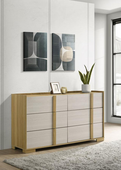 Hyland - 6-Drawer Dresser - Natural – Dressers by Coaster Fine Furniture at Furniture Wholesale Plus , Nashville furniture store