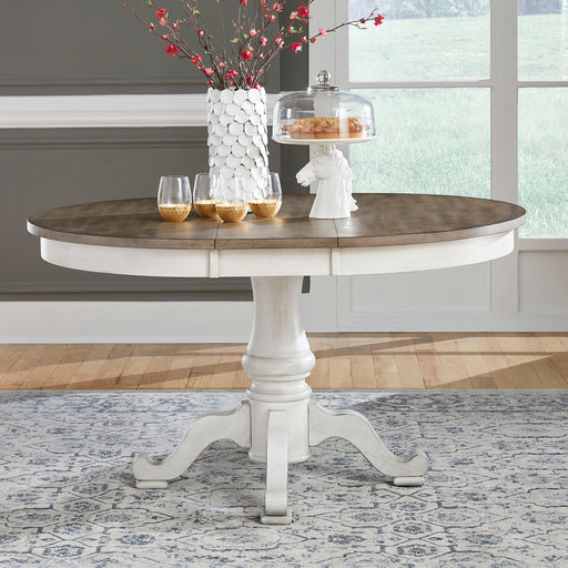 Ocean Isle - Pedestal Table - Antique White – Dining Tables by Liberty Furniture at Furniture Wholesale Plus , Nashville furniture store