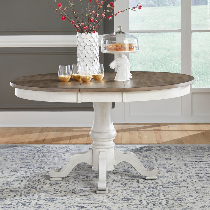 Ocean Isle - Pedestal Table - Antique White – Dining Tables by Liberty Furniture at Furniture Wholesale Plus , Nashville furniture store
