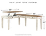 Realyn - L Shaped Desk With Lift Top - White / Brown – Lift Top Desks by Signature Design by Ashley® at Furniture Wholesale Plus , Nashville furniture store