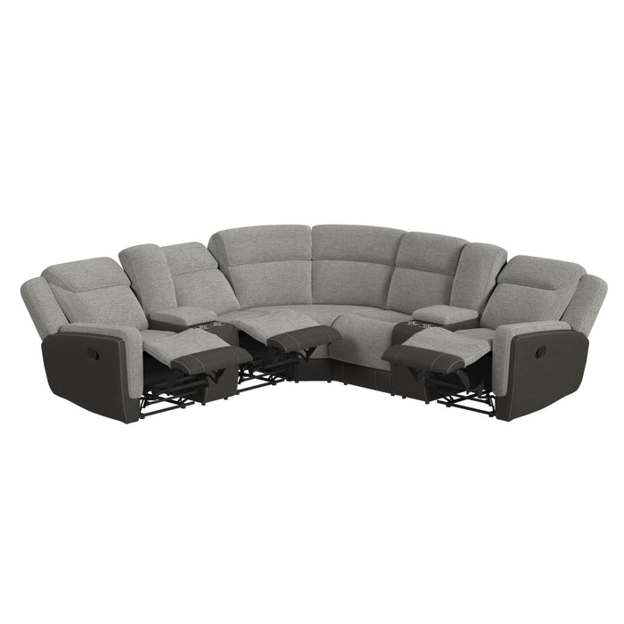 Hornet - 3 Piece Sectional Set With Console And 2 Recliners – Reclining Sectionals by Elements International at Furniture Wholesale Plus , Nashville furniture store