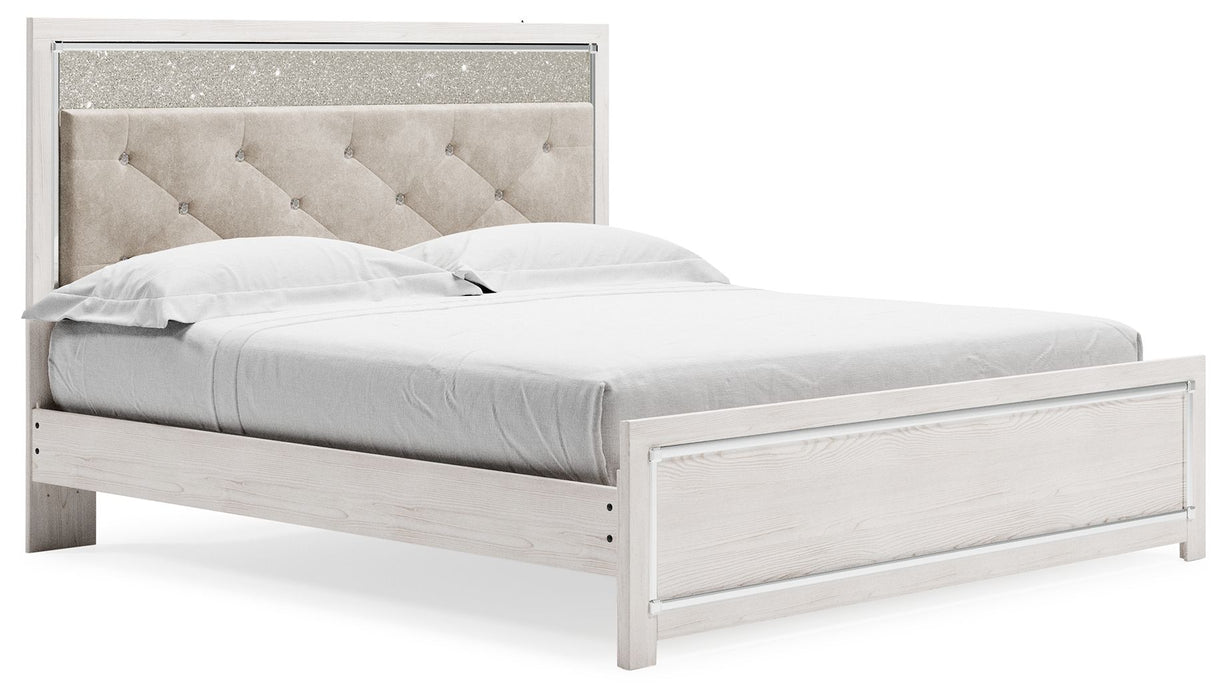 Altyra - King Panel Bed With Upholstered Headboard - White – Panel Beds by Signature Design by Ashley® at Furniture Wholesale Plus , Nashville furniture store