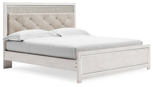Altyra - King Panel Bed With Upholstered Headboard - White – Panel Beds by Signature Design by Ashley® at Furniture Wholesale Plus , Nashville furniture store