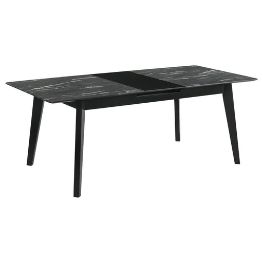 Crestmont - Extension Dining Table Faux Marble - Black - Premium Dining Tables with Extensions from CoasterEssence - Just $619! Shop now at Furniture Wholesale Plus  We are the best furniture store in Nashville, Hendersonville, Goodlettsville, Madison, Antioch, Mount Juliet, Lebanon, Gallatin, Springfield, Murfreesboro, Franklin, Brentwood