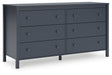Simmenfort - Six Drawer Dresser - Navy Blue – Dressers by Signature Design by Ashley® at Furniture Wholesale Plus , Nashville furniture store