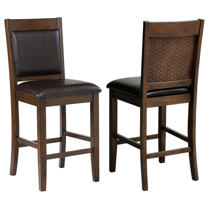Dewey - Upholstered Counter Chair (Set of 2) - Walnut - Premium Stool Sets from CoasterEssence - Just $259! Shop now at Furniture Wholesale Plus  We are the best furniture store in Nashville, Hendersonville, Goodlettsville, Madison, Antioch, Mount Juliet, Lebanon, Gallatin, Springfield, Murfreesboro, Franklin, Brentwood