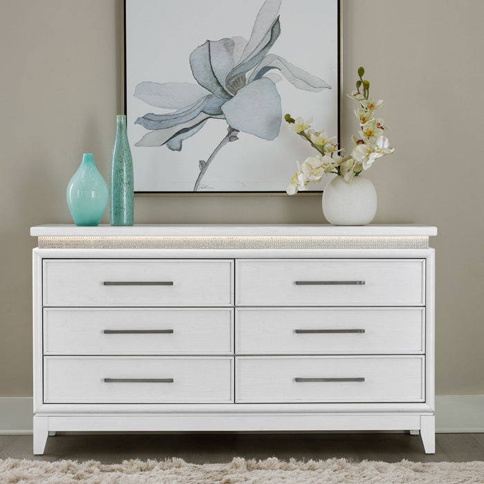 Reflections - 6 Drawer Dresser With Lights – Dresser & Mirror by Liberty Furniture at Furniture Wholesale Plus , Nashville furniture store