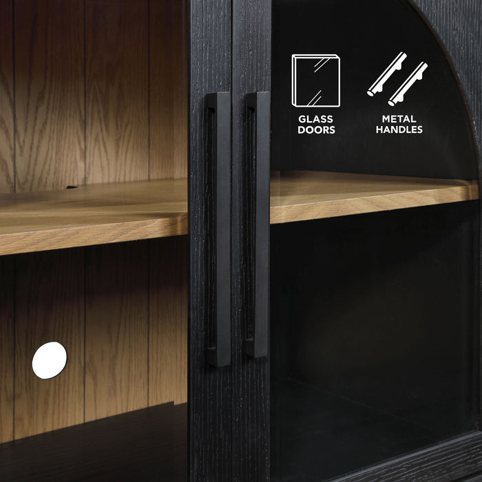 Magnolia - Cathedral Doored Server - Black – Sideboards by Steve Silver Furniture at Furniture Wholesale Plus , Nashville furniture store