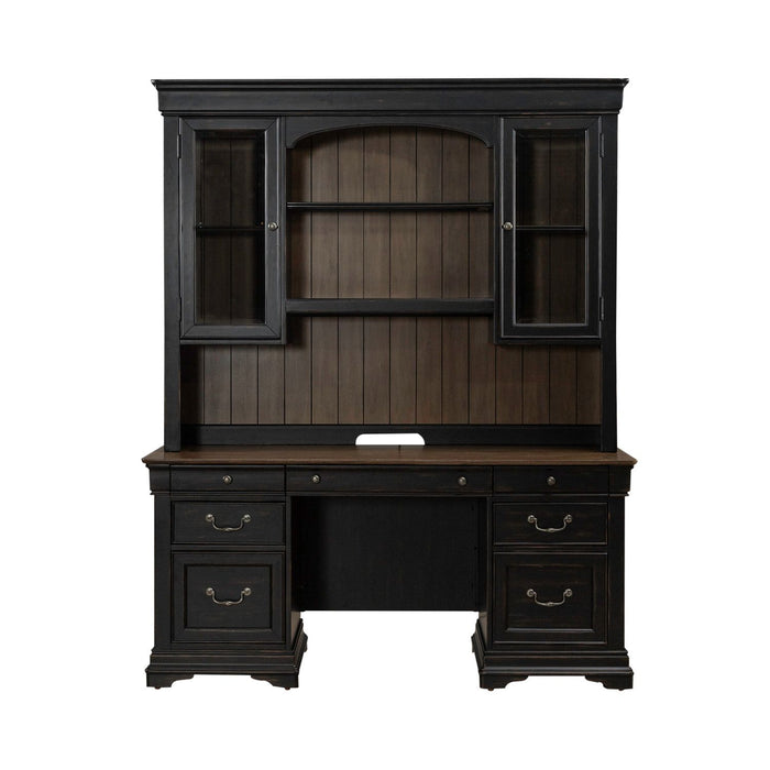 Meritage - Credenza & Hutch - Aged Charcoal – Credenzas & Hutches by Liberty Furniture at Furniture Wholesale Plus , Nashville furniture store