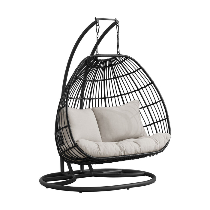 Playa - Double Swing Chair Complete - Dark Gray – Patio Swings by Elements International at Furniture Wholesale Plus , Nashville furniture store