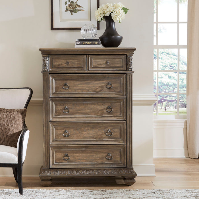 Carlisle Court - 5 Drawer Chest - Medium Brown – Accent Chests by Liberty Furniture at Furniture Wholesale Plus , Nashville furniture store